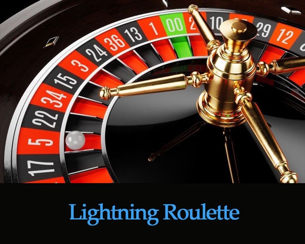 A close-up of the Lightning Roulette wheel with electrifying lightning bolt graphics highlighting the numbers.