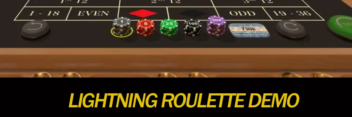 Versión demo de Lightning Roulette que muestra la interfaz y las funciones del juego.