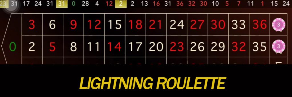 Image of the Lightning Roulette game with a live dealer.